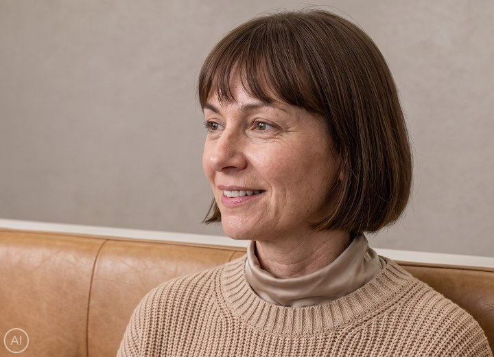 Fashionable elderly woman with her hair in a bob