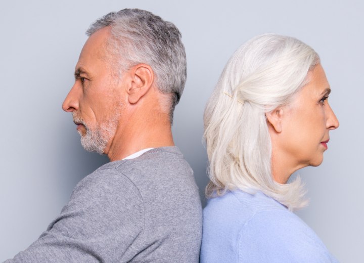 Man and woman with gray hair