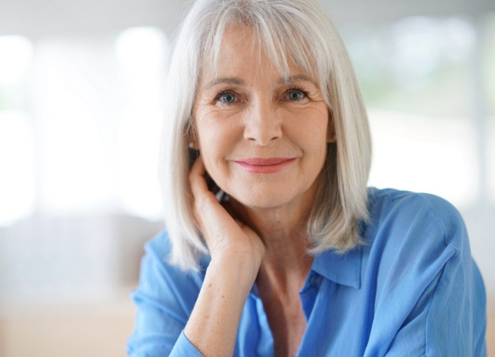 Beautiful gray-haired woman