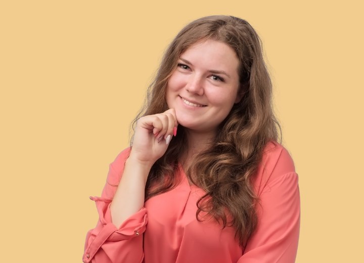 Heavy woman with long hair