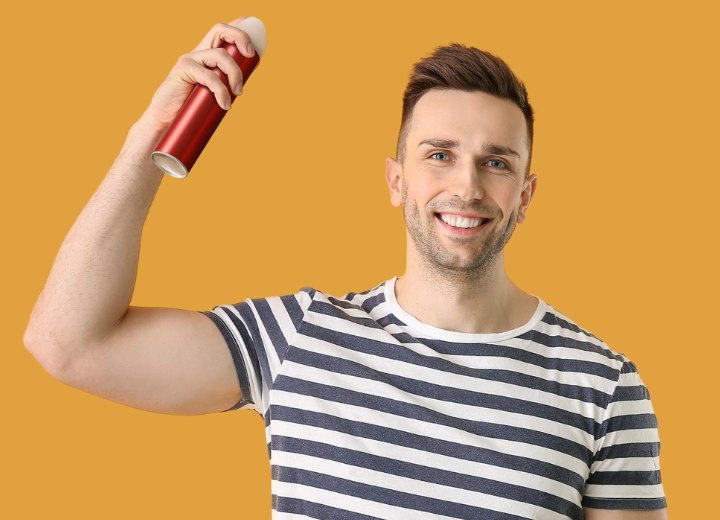 Man who is using hair spray