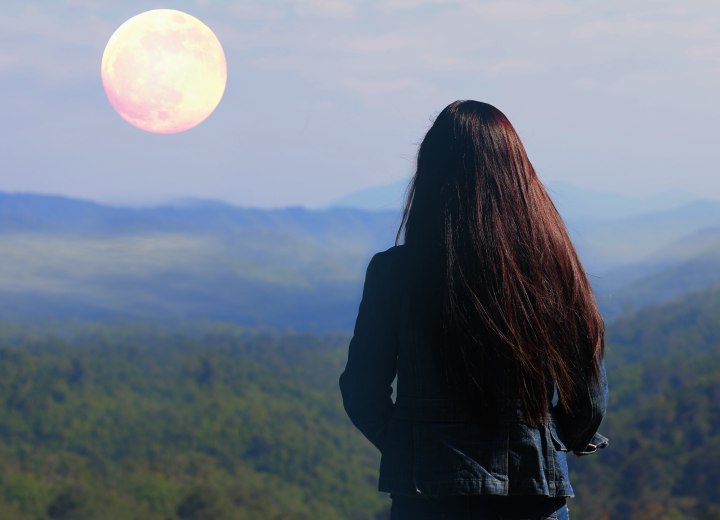 Full moon and long hair