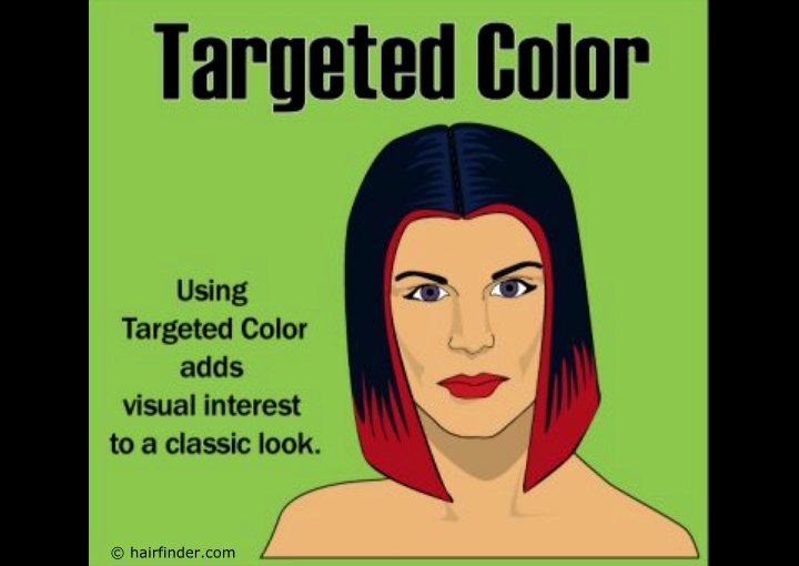 Hair with targeted coloring