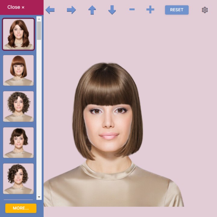 Try hairstyles - Left pane with styles you can try on