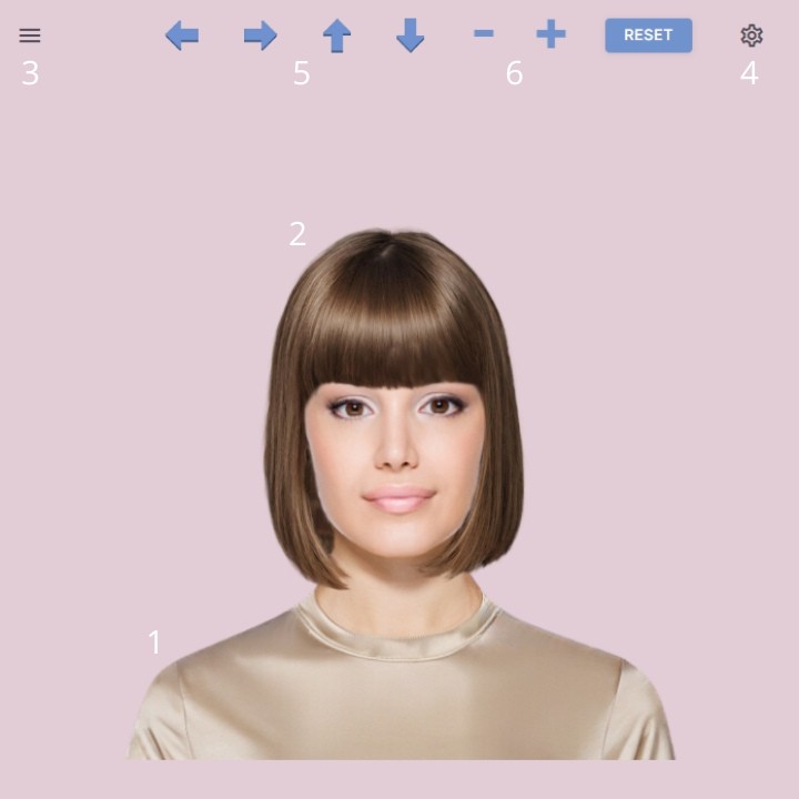 Try hairstyles - Main screen of the app