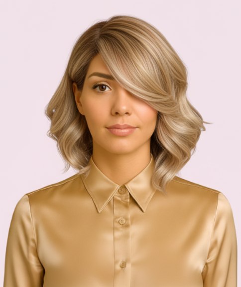 Wavy shoulder-length bob