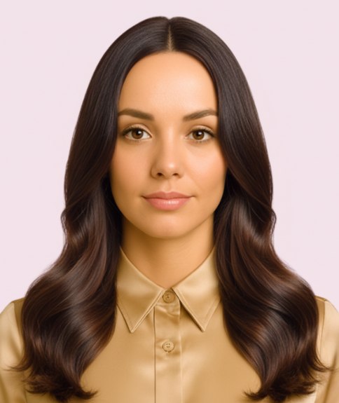Simple long hairstyle