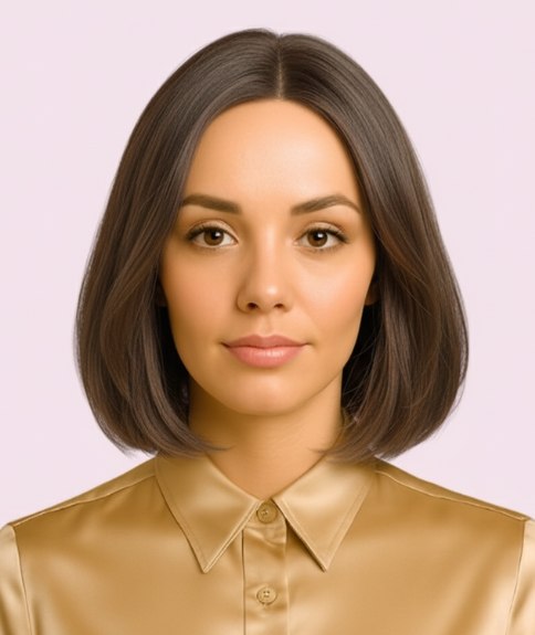 Elegant bob with a center part