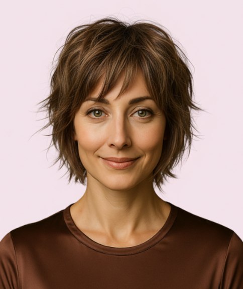 Shag haircut with layers for a bedhead look