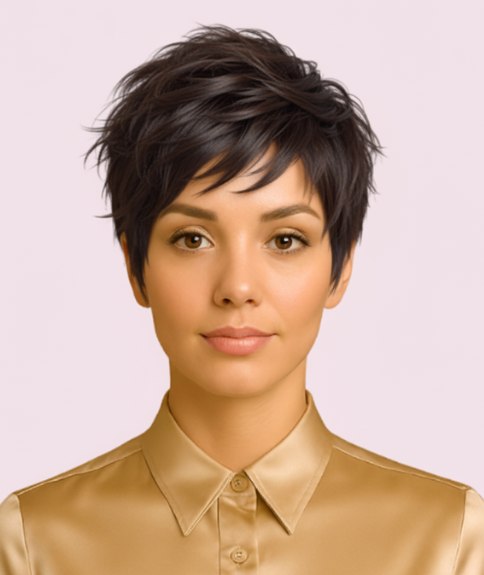 Textured and tousled pixie cut