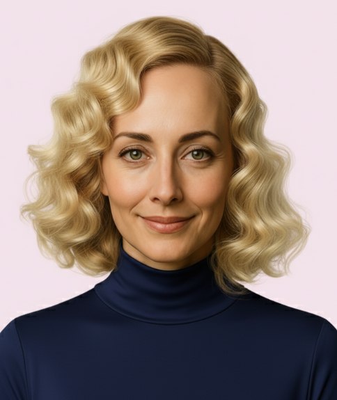 Hairstyle with 1920s finger waves