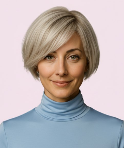 Practical ash blonde bob with layers