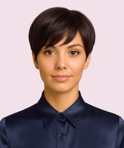 Chic side-swept pixie cut