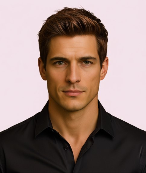 Dynamic men's hair with controlled chaos