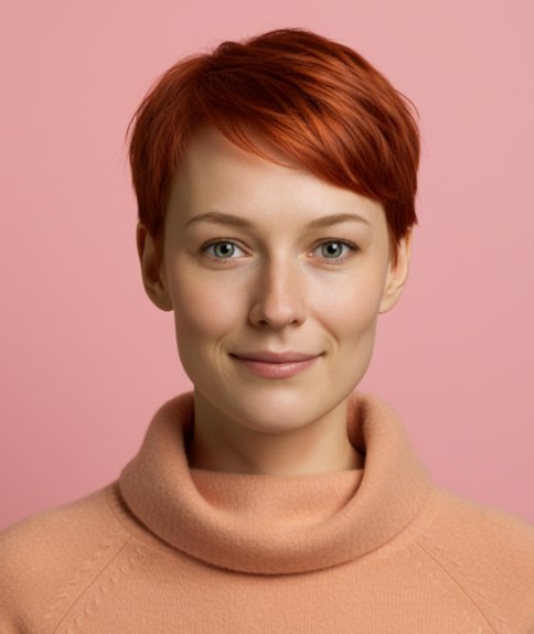 Sleek pixie cut with subtle layers