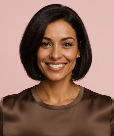 Neck-length bob with hair that makes a swing when you move