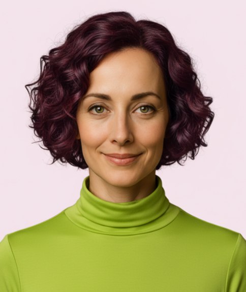 Romantic short hairstyle with bouncy curls