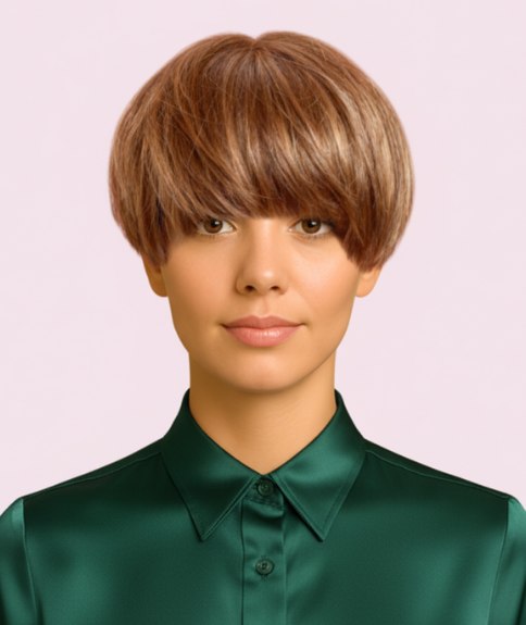 Rounded short bob with retro vibes