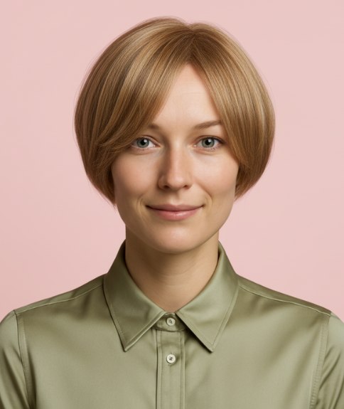 Timeless cheek-length bob with subtle layers