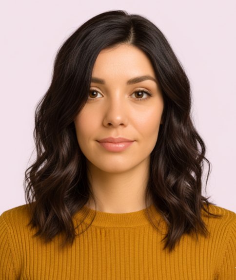 Long haircut with layers and waves