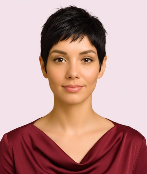 Pixie cut with layering and multiple different lengths