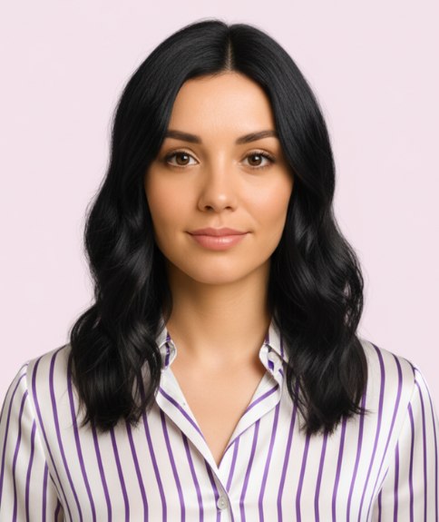 Long below the shoulders hairstyle with waves and a center part