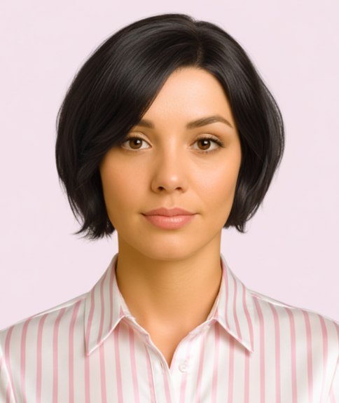 Jawline bob with layers for volume