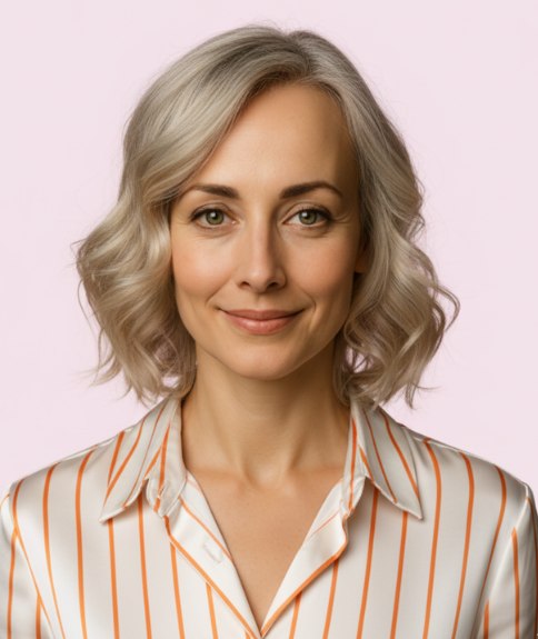 Layered hairstyle with a breathtaking lived-in blonde color
