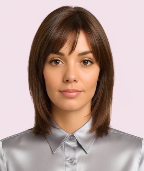 Shoulder-skimming bob with ends cut to create a soft line