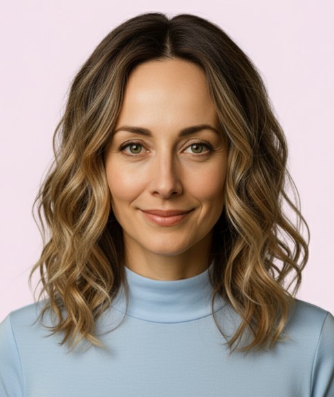 Long hairstyle with waves and a just-rolled-out-of-bed vibe