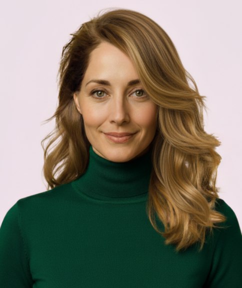 Long hairstyle with layers that falls below the collarbone