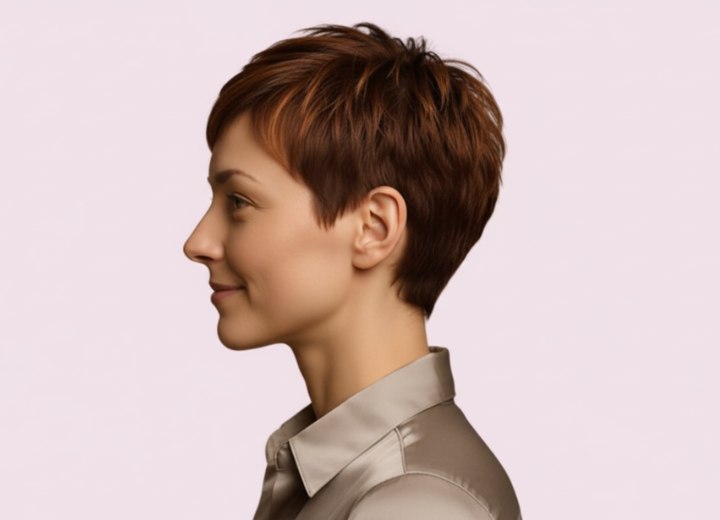 Pixie cut with a lot of texture