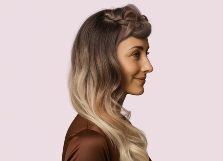 Retro 1940s style for long hair - Side view