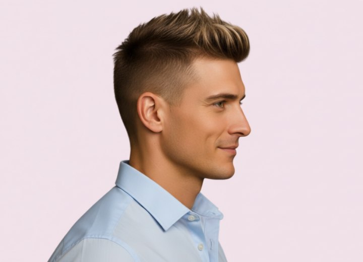 Hair with a quiff for men