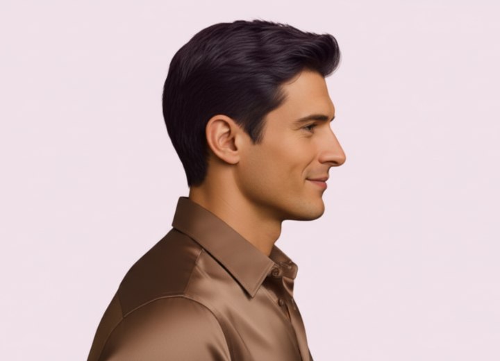 Traditional short haircut for men - Side view