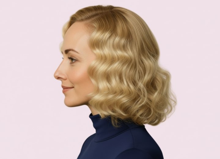 Retro look with finger waves - Side view