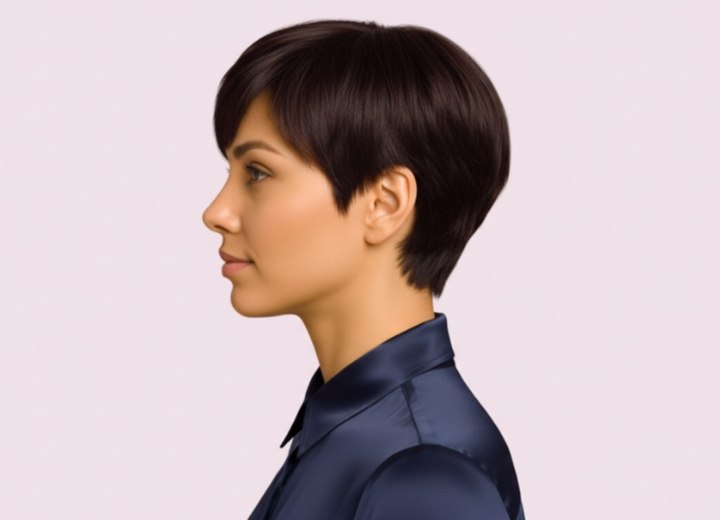 Short no-fuss hair for women - Side view