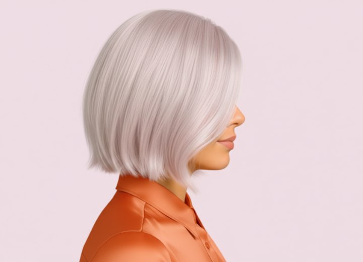 Asymmetrical bob haircut - Side view