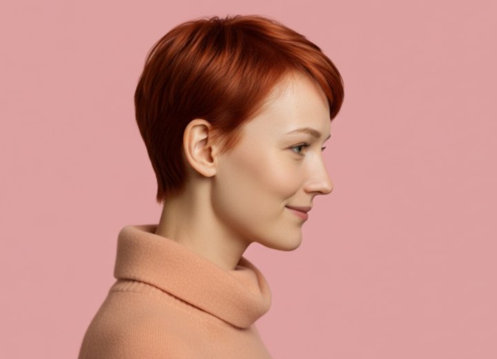 Short no-fuss haircut with layering - Side view