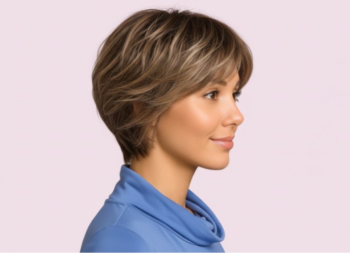 Short hairstyle for busy women - Side view