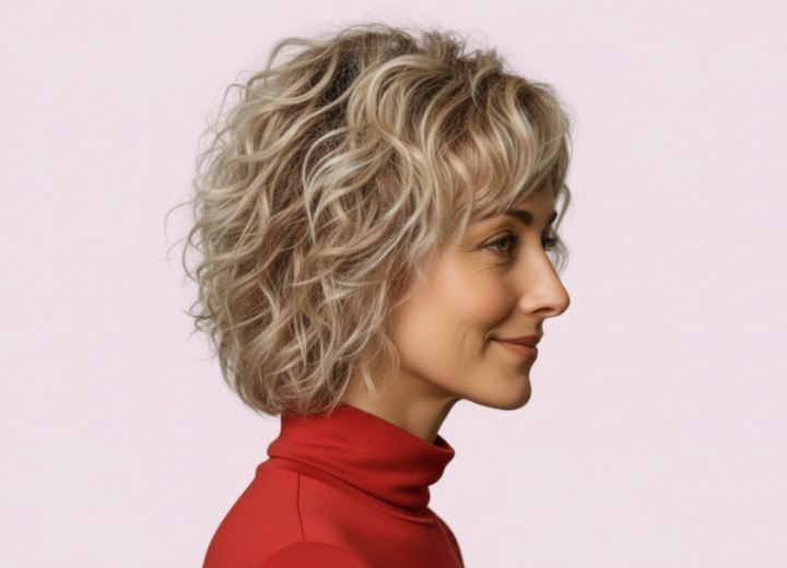 Semi-long blonde bob with layers