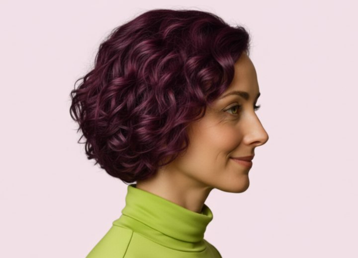 Modern short hair with curls - Side view