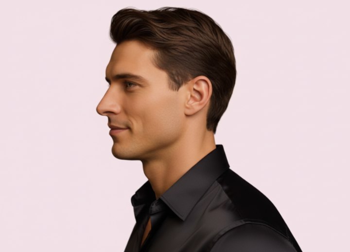 Men's cut with short sides - Side view