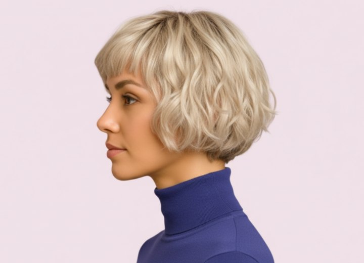 Easy to wear short bob - Side view