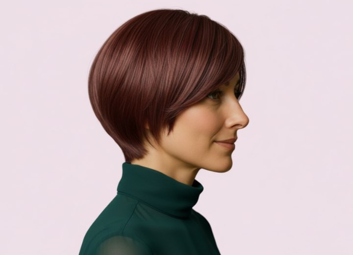 Short bob with layers for movement - Side view