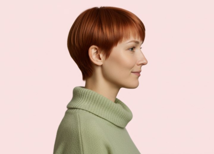 Short hair with color melting - Side view