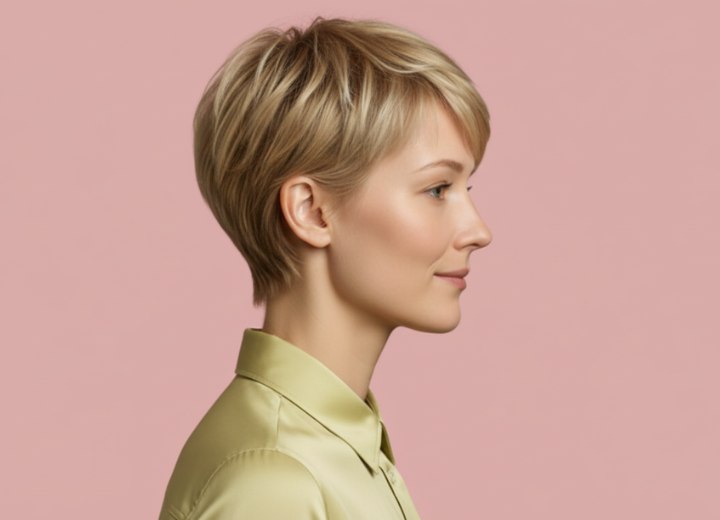 Feminine short hair - Side view