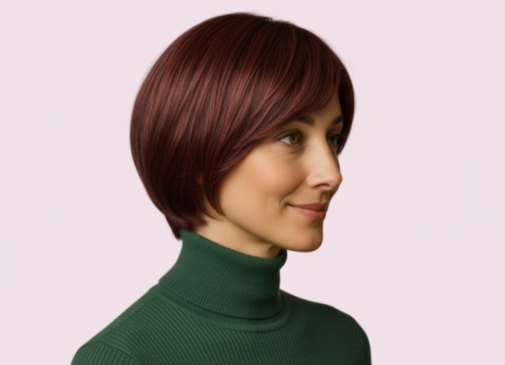 Short bob haircut with layering for movement - Side view