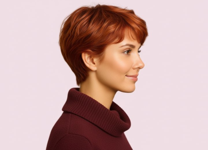 Short cut for women who have curly hair - Side view
