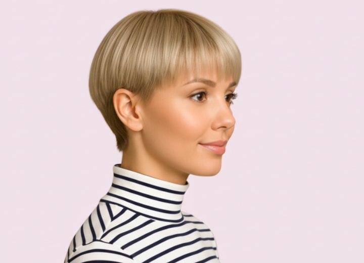 Easy to style short haircut - Side view